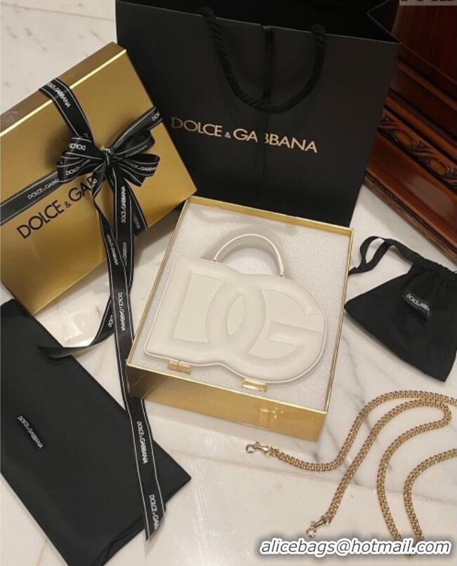 Original Cheap Dolce&Gabbana Box Bag in Smooth Calfskin D1709 White 2025
