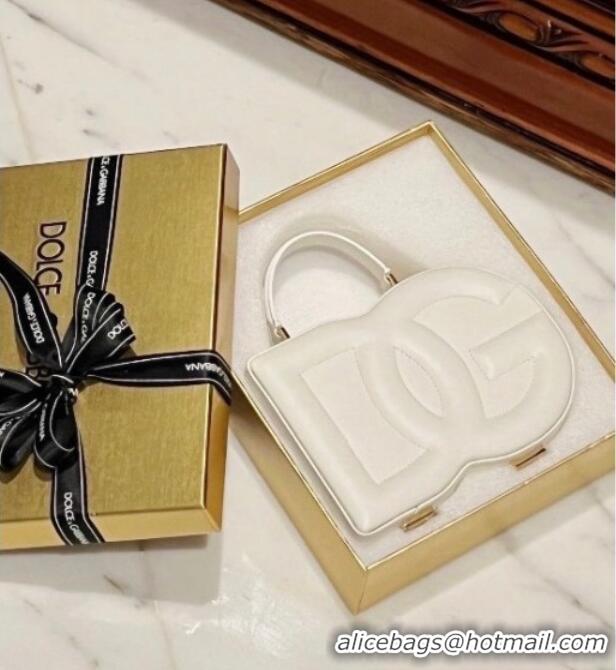 Original Cheap Dolce&Gabbana Box Bag in Smooth Calfskin D1709 White 2025