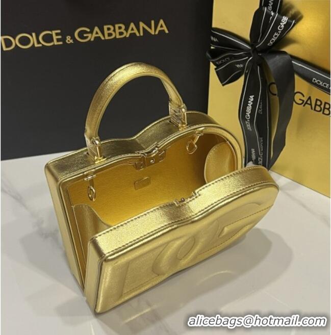 Top Grade Dolce&Gabbana Box Bag in Smooth Calfskin D1709 Gold 2025