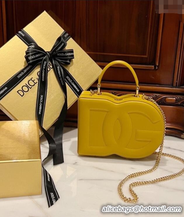 Top Grade Dolce&Gabbana Box Bag in Smooth Calfskin D1709 Yellow 2025