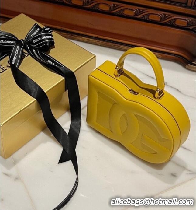Top Grade Dolce&Gabbana Box Bag in Smooth Calfskin D1709 Yellow 2025