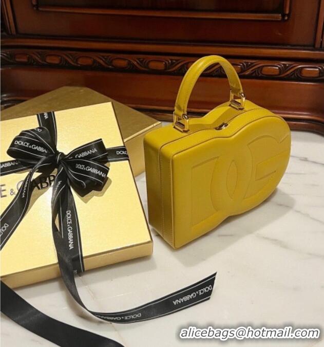 Top Grade Dolce&Gabbana Box Bag in Smooth Calfskin D1709 Yellow 2025