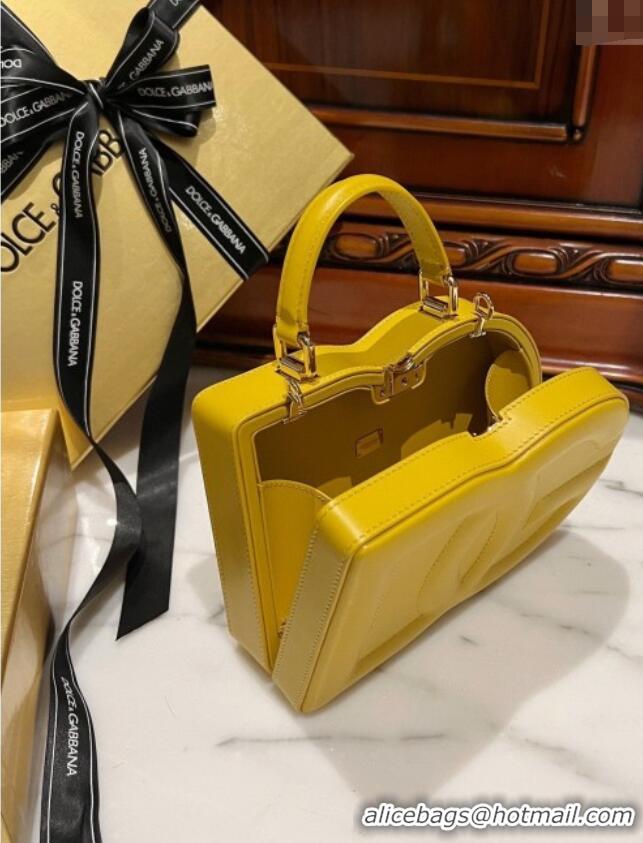 Top Grade Dolce&Gabbana Box Bag in Smooth Calfskin D1709 Yellow 2025