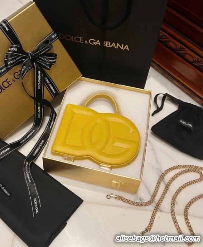 Top Grade Dolce&Gabbana Box Bag in Smooth Calfskin D1709 Yellow 2025