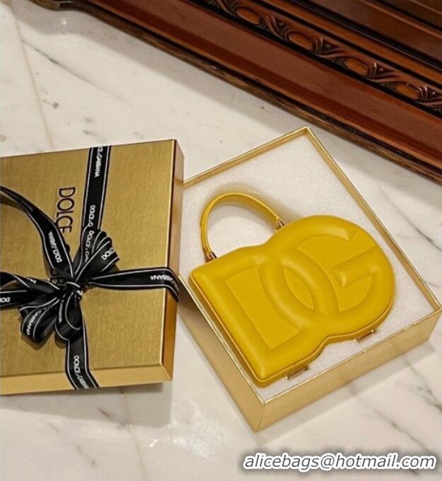 Top Grade Dolce&Gabbana Box Bag in Smooth Calfskin D1709 Yellow 2025