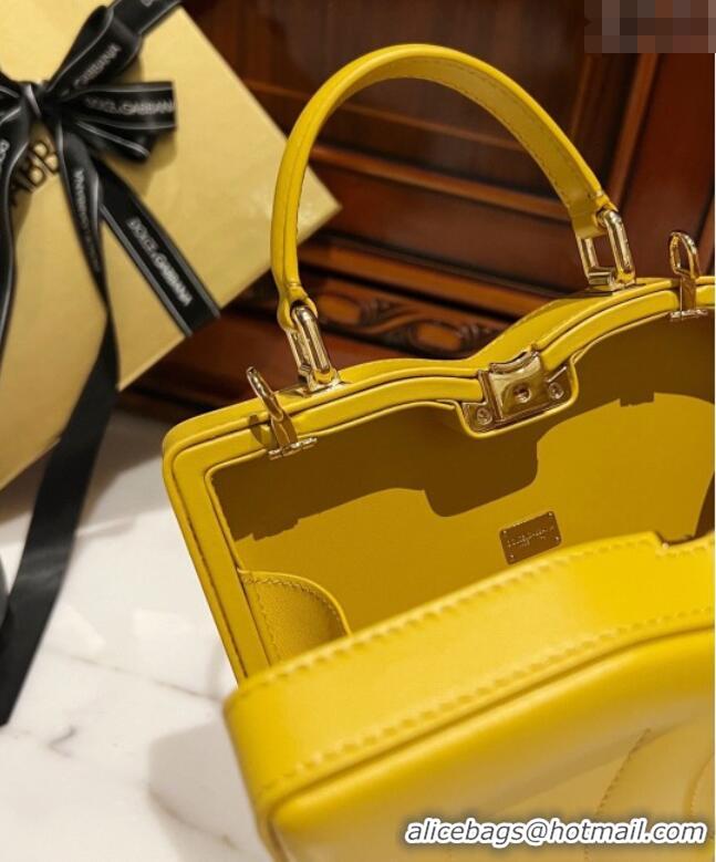 Top Grade Dolce&Gabbana Box Bag in Smooth Calfskin D1709 Yellow 2025