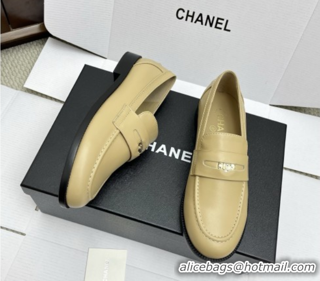 Best Price Chanel Mocassins Loafers in Smooth Calfskin G46362 Beige