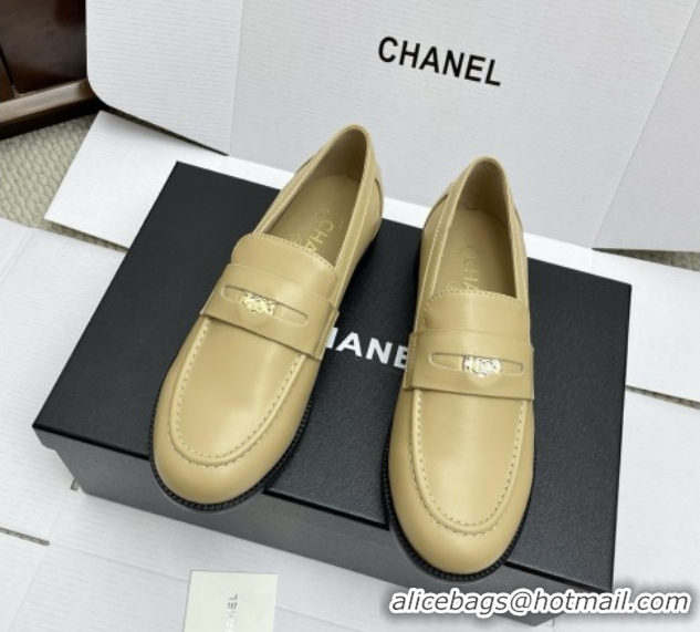 Best Price Chanel Mocassins Loafers in Smooth Calfskin G46362 Beige