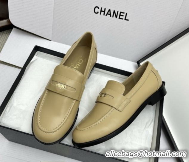 Best Price Chanel Mocassins Loafers in Smooth Calfskin G46362 Beige