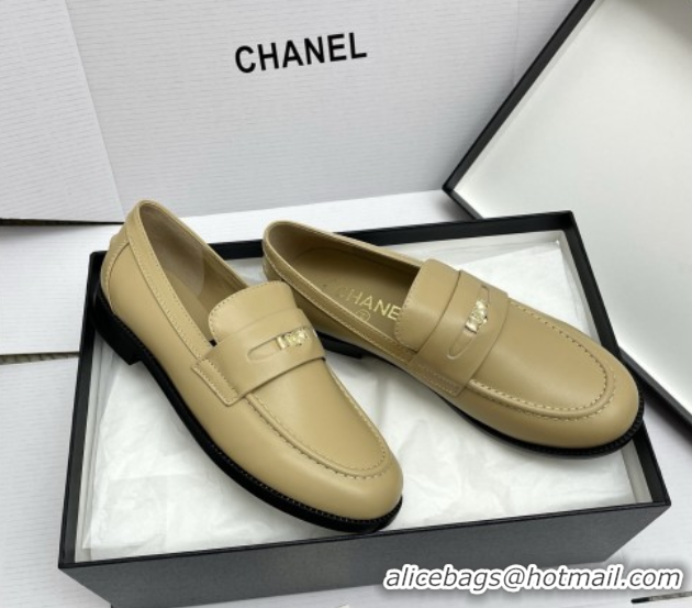 Best Price Chanel Mocassins Loafers in Smooth Calfskin G46362 Beige
