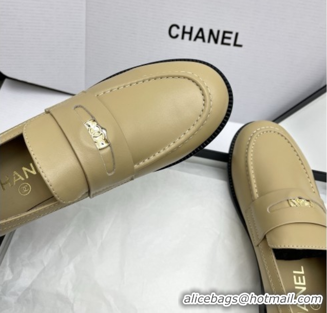 Best Price Chanel Mocassins Loafers in Smooth Calfskin G46362 Beige