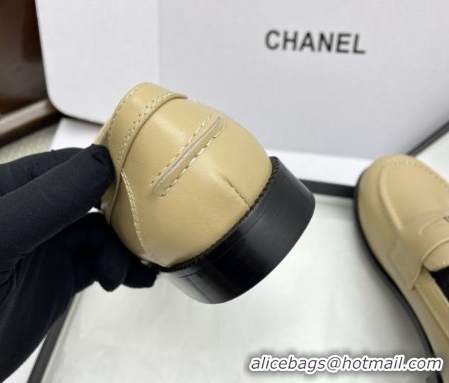 Best Price Chanel Mocassins Loafers in Smooth Calfskin G46362 Beige