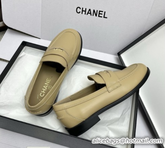 Best Price Chanel Mocassins Loafers in Smooth Calfskin G46362 Beige
