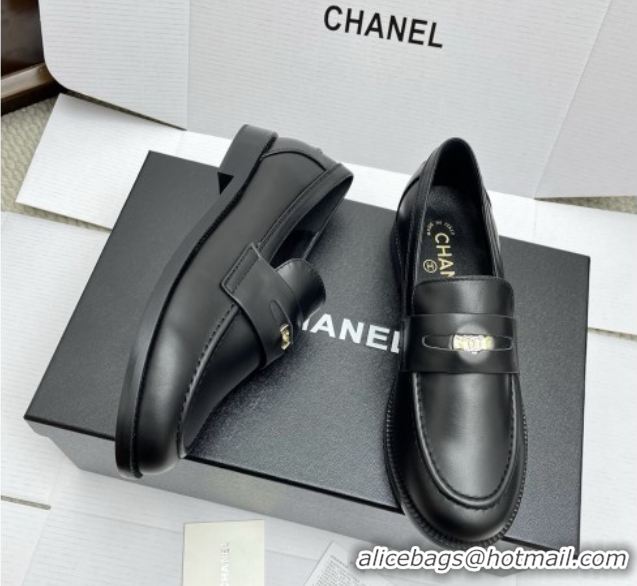 Purchase Chanel Mocassins Loafers in Smooth Calfskin G46362 Black