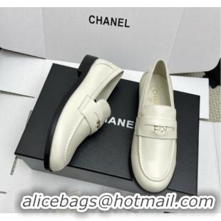Good Quality Chanel Mocassins Loafers in Smooth Calfskin G46362 White