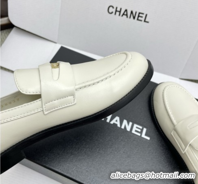 Good Quality Chanel Mocassins Loafers in Smooth Calfskin G46362 White
