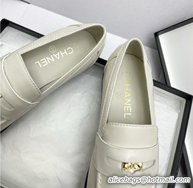 Good Quality Chanel Mocassins Loafers in Smooth Calfskin G46362 White