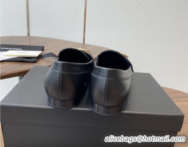 Good Looking Chanel Calfskin Loafers with CC Logo CH9327 Black