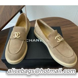 Pretty Style Chanel Suede Loafers CH9334 Brown