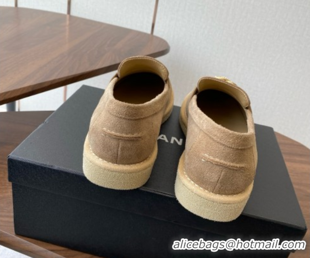 Pretty Style Chanel Suede Loafers CH9334 Brown
