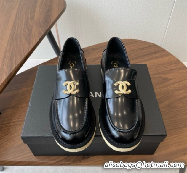 Unique Style Chanel Brushed Calfskin Loafers CH9337 Black