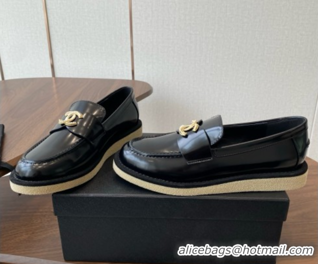 Unique Style Chanel Brushed Calfskin Loafers CH9337 Black