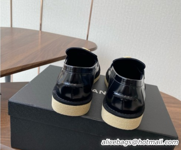 Unique Style Chanel Brushed Calfskin Loafers CH9337 Black