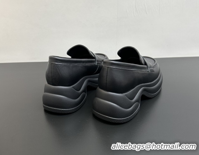 Good Quality Chanel Lambskin Platform Loafers CH91302 Black