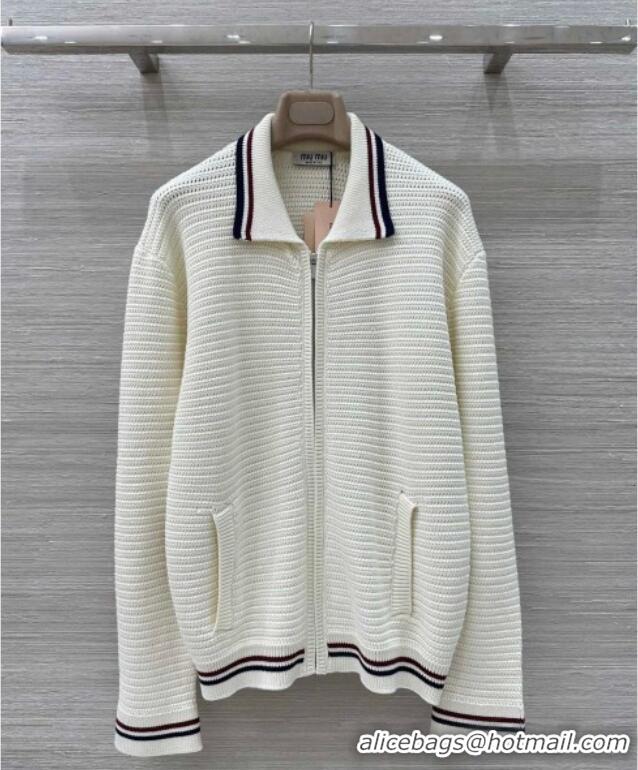 Buy Inexpensive Miu Miu Knit Jacket MIU061210 White 2025