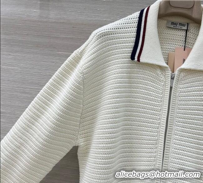 Buy Inexpensive Miu Miu Knit Jacket MIU061210 White 2025