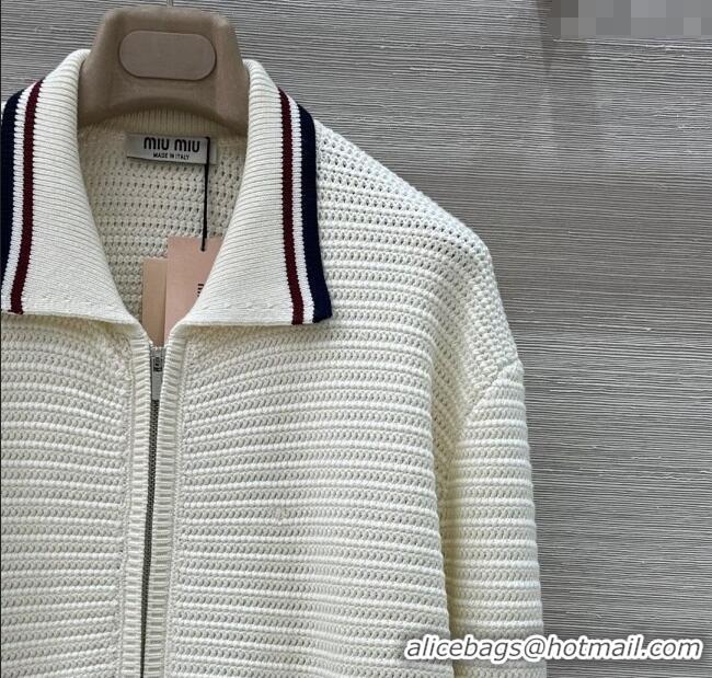 Buy Inexpensive Miu Miu Knit Jacket MIU061210 White 2025