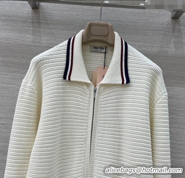 Buy Inexpensive Miu Miu Knit Jacket MIU061210 White 2025