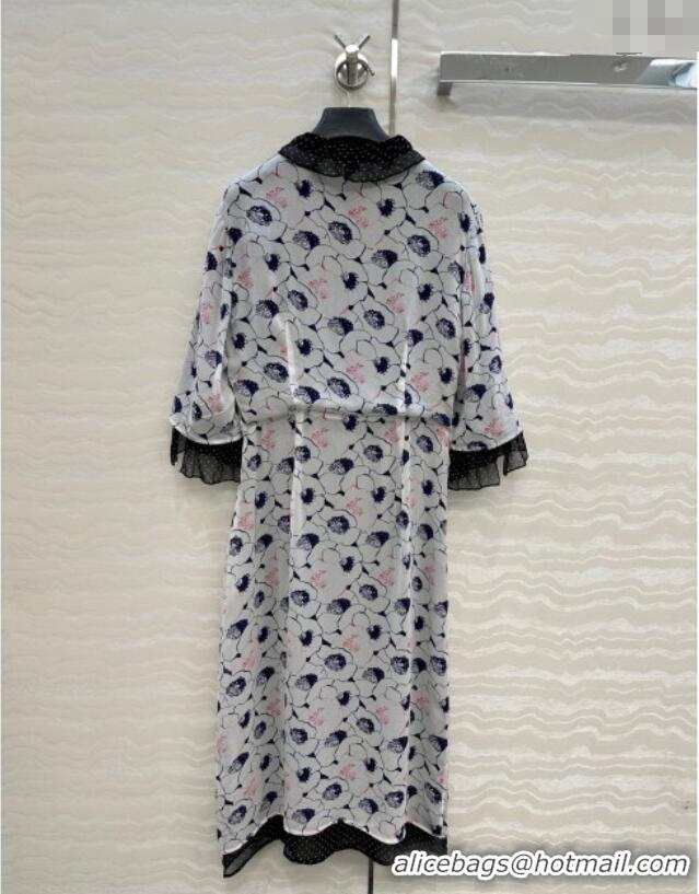 Best Price Prada Summer Silk Printed Dress PR061213 Grey 2025