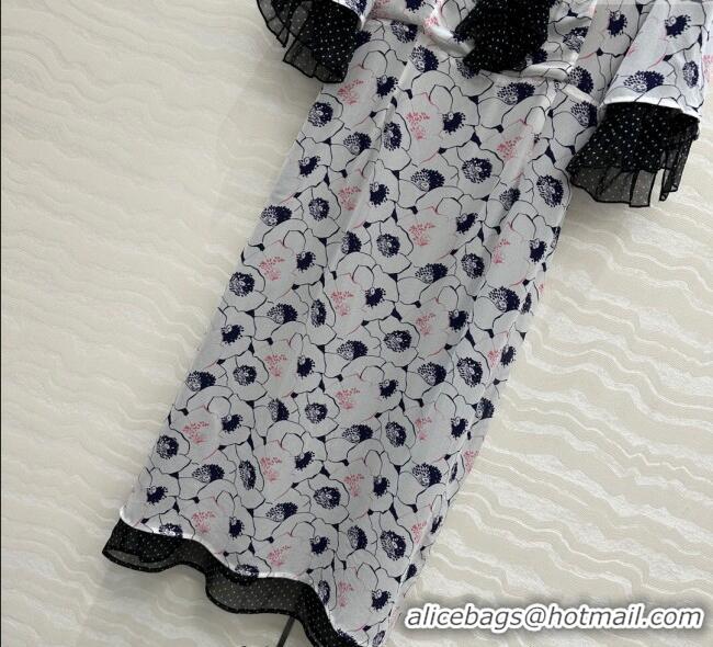 Best Price Prada Summer Silk Printed Dress PR061213 Grey 2025