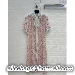 Classic Specials Prada Summer Silk Printed Dress PR061214 Pink 2025