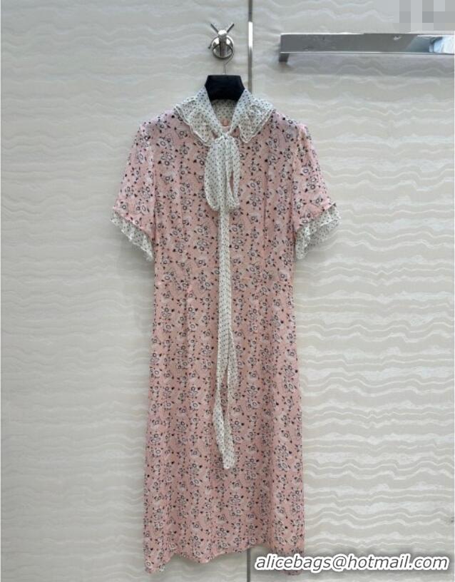 Classic Specials Prada Summer Silk Printed Dress PR061214 Pink 2025