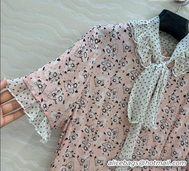 Classic Specials Prada Summer Silk Printed Dress PR061214 Pink 2025