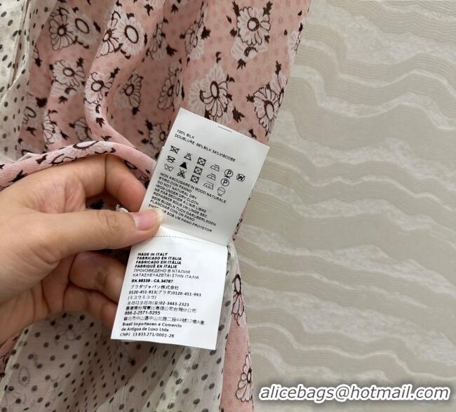 Classic Specials Prada Summer Silk Printed Dress PR061214 Pink 2025