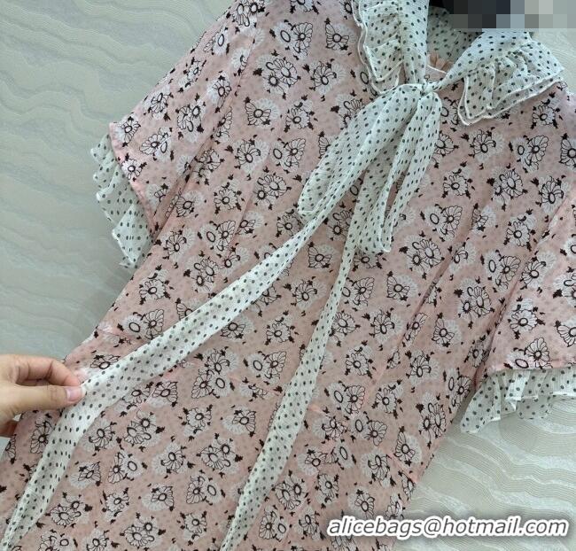Classic Specials Prada Summer Silk Printed Dress PR061214 Pink 2025