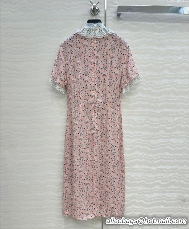 Classic Specials Prada Summer Silk Printed Dress PR061214 Pink 2025