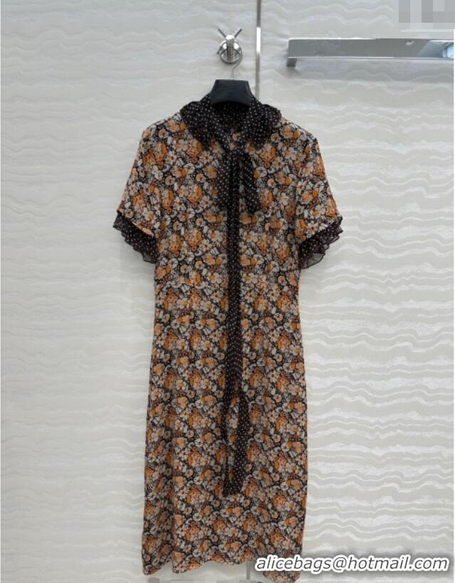 Top Grade Prada Summer Silk Printed Dress PR061214 Brown 2025
