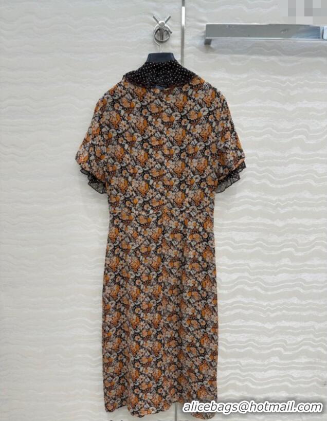 Top Grade Prada Summer Silk Printed Dress PR061214 Brown 2025