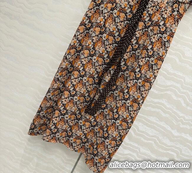 Top Grade Prada Summer Silk Printed Dress PR061214 Brown 2025
