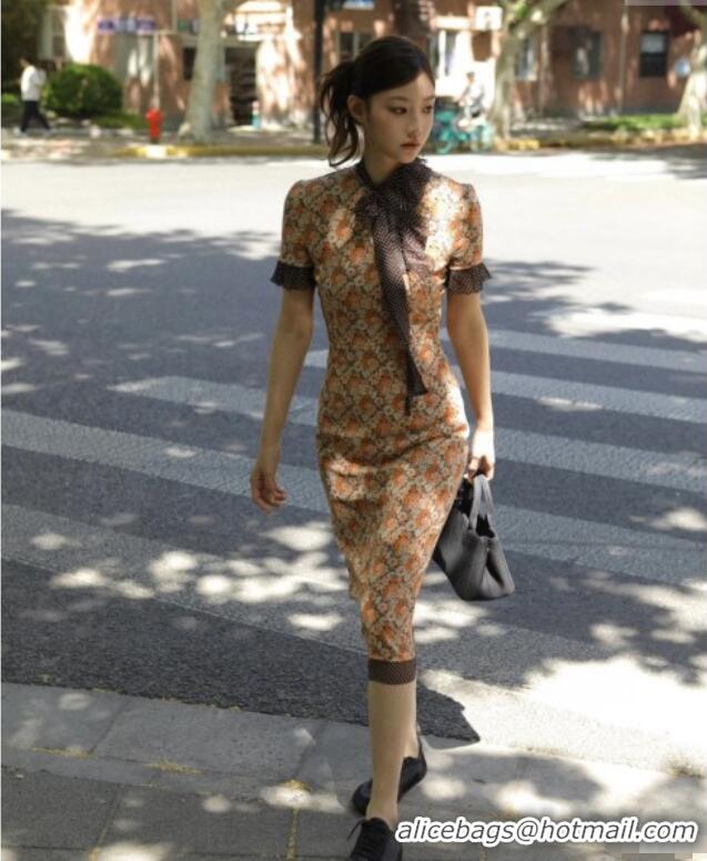 Top Grade Prada Summer Silk Printed Dress PR061214 Brown 2025