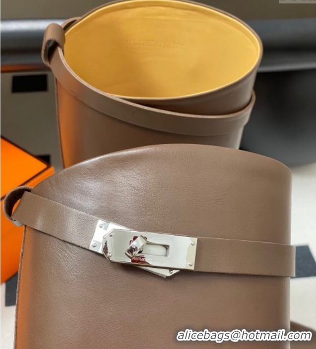 Popular Style Hermes Jumping Boots in Calfskin with Kelly Strap Taupe 2025 H082001 0820009