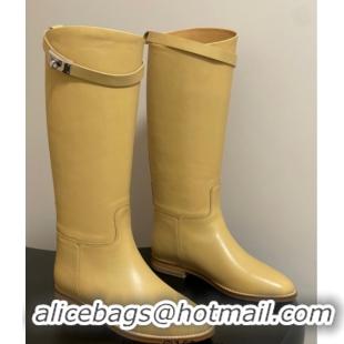 Best Product Hermes Jumping Boots in Calfskin with Kelly Strap Yellow 2025 H082001 0820010