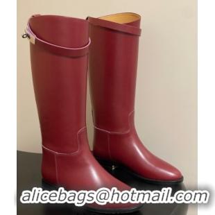 Good Looking Hermes Jumping Boots in Calfskin with Kelly Strap Red 2025 H082001 0820011