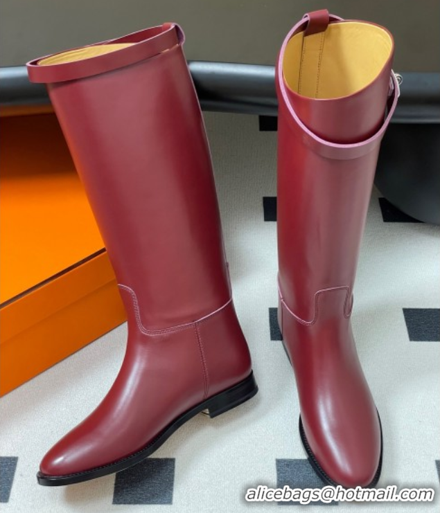 Good Looking Hermes Jumping Boots in Calfskin with Kelly Strap Red 2025 H082001 0820011