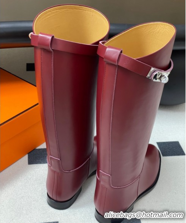 Good Looking Hermes Jumping Boots in Calfskin with Kelly Strap Red 2025 H082001 0820011