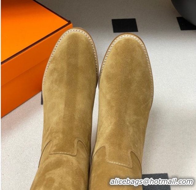 Perfect Hermes Jumping Boots in Suede with Kelly Strap Beige 2025 H082001 0820013